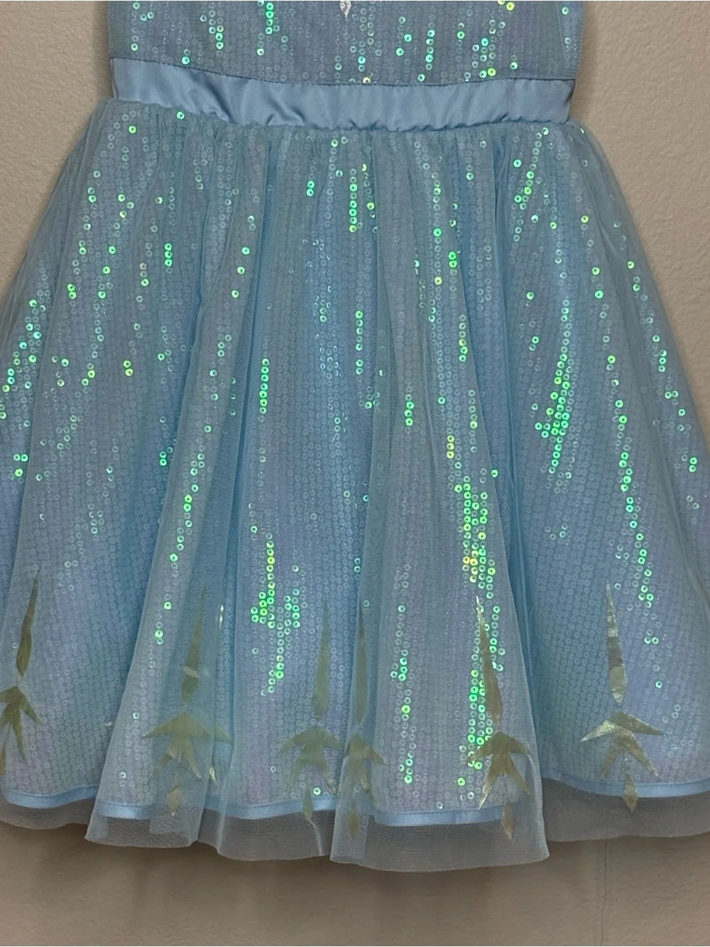 Like New Disney Light Blue Elsa Tulle Dress with Mesh Overlay 5/6